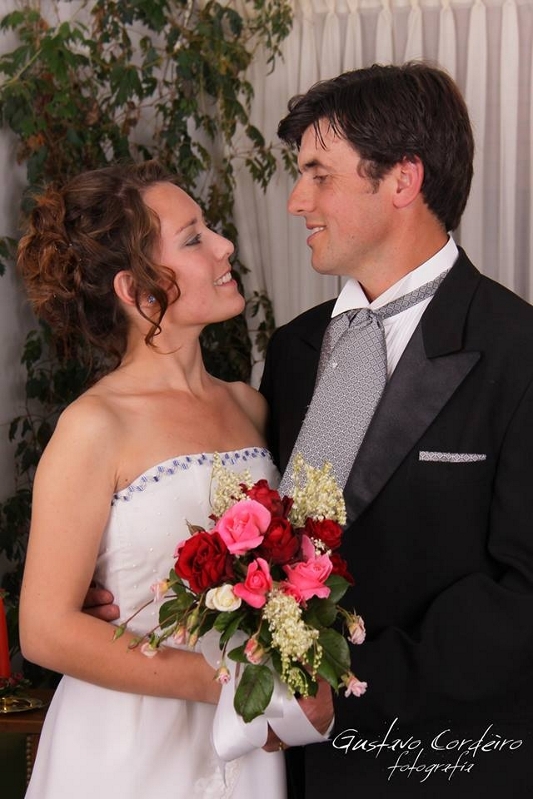 Enamorados. Yanina y Nicolás en el día de su casamiento.